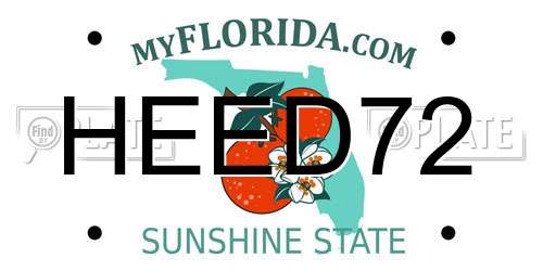 HEED72 Florida License Plate