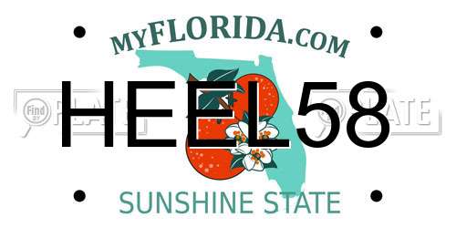 HEEL58 Florida License Plate