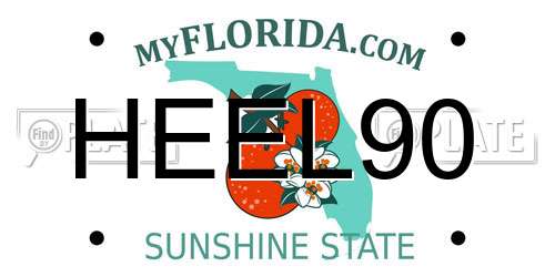 HEEL90 Florida License Plate