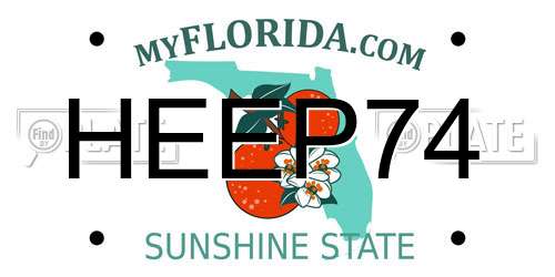 HEEP74 Florida License Plate