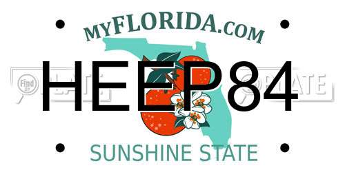 HEEP84 Florida License Plate