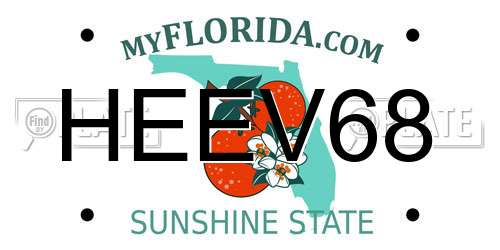 HEEV68 Florida License Plate