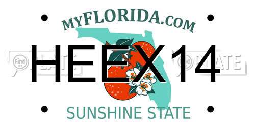 HEEX14 Florida License Plate