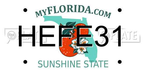 HEFE31 Florida License Plate