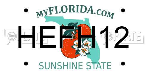 HEFH12 Florida License Plate