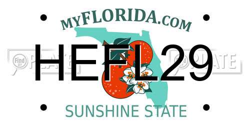 HEFL29 Florida License Plate