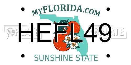 HEFL49 Florida License Plate