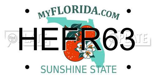 HEFR63 Florida License Plate