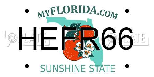 HEFR66 Florida License Plate