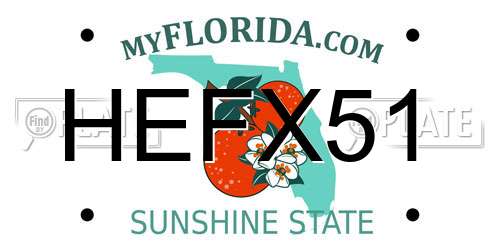 HEFX51 Florida License Plate