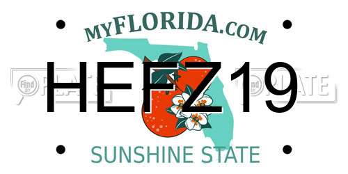 HEFZ19 Florida License Plate