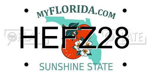 HEFZ28 Florida License Plate