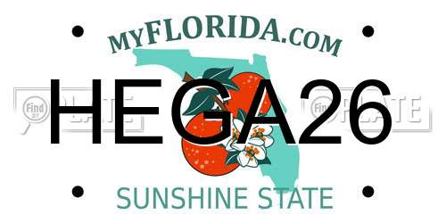 HEGA26 Florida License Plate