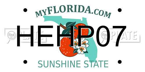 HEHP07 Florida License Plate