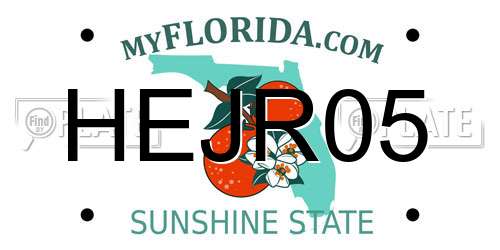 HEJR05 Florida License Plate