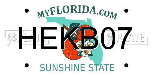 HEKB07 Florida License Plate