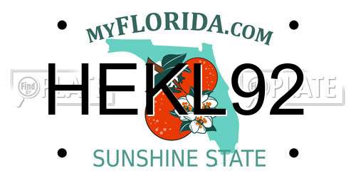 HEKL92 Florida License Plate