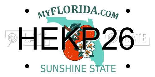 HEKP26 Florida License Plate