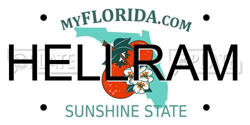 HELLRAM Florida License Plate