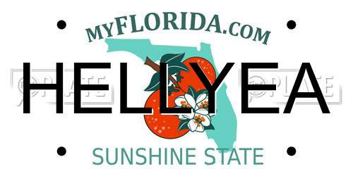 HELLYEA Florida License Plate