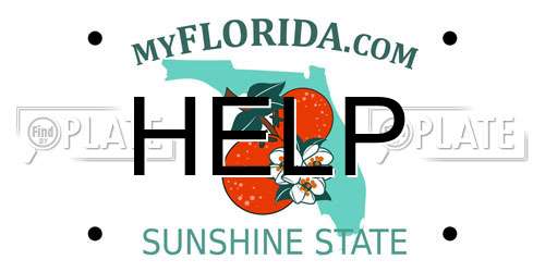 HELP Florida License Plate
