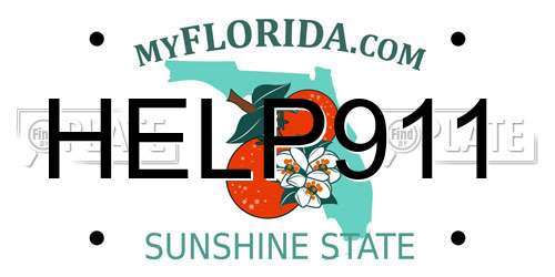 HELP911 Florida License Plate