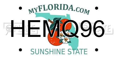 HEMQ96 Florida License Plate