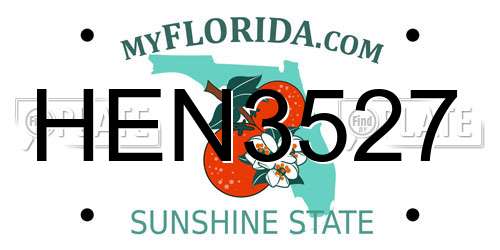 HEN3527 Florida License Plate