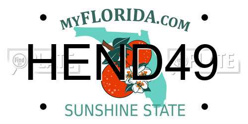 HEND49 Florida License Plate