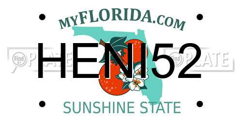 HENI52 Florida License Plate