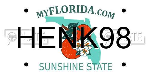 HENK98 Florida License Plate