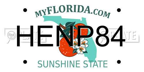 HENP84 Florida License Plate