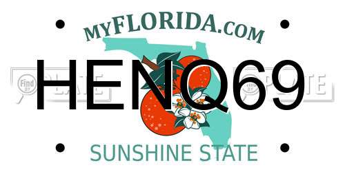 HENQ69 Florida License Plate