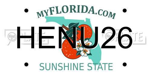 HENU26 Florida License Plate