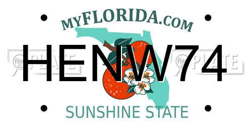 HENW74 Florida License Plate