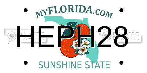 HEPH28 Florida License Plate