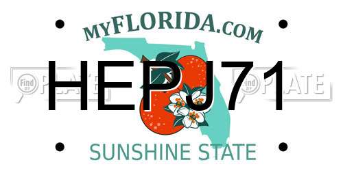 HEPJ71 Florida License Plate