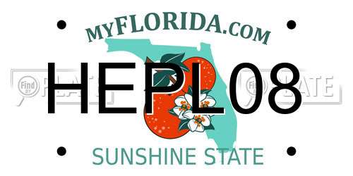 HEPL08 Florida License Plate