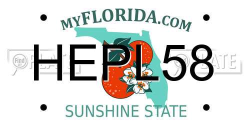 HEPL58 Florida License Plate
