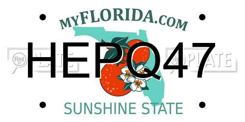HEPQ47 Florida License Plate