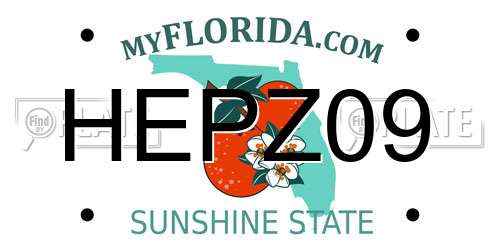 HEPZ09 Florida License Plate
