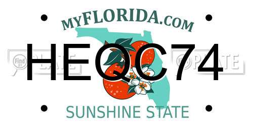 HEQC74 Florida License Plate
