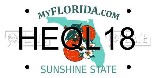 HEQL18 Florida License Plate