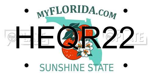 HEQR22 Florida License Plate