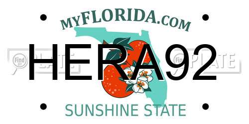 HERA92 Florida License Plate