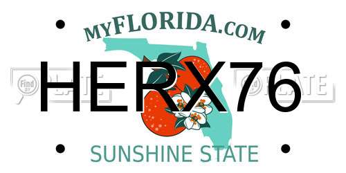 HERX76 Florida License Plate
