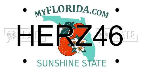 HERZ46 Florida License Plate