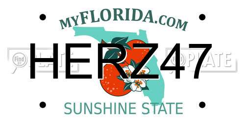 HERZ47 Florida License Plate
