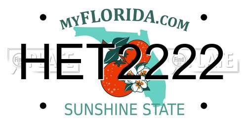 HET2222 Florida License Plate