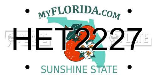 HET2227 Florida License Plate